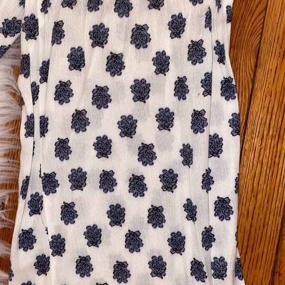 Island Gypsy White and Blue Floral Flowy Pants - Picture 3 of 4